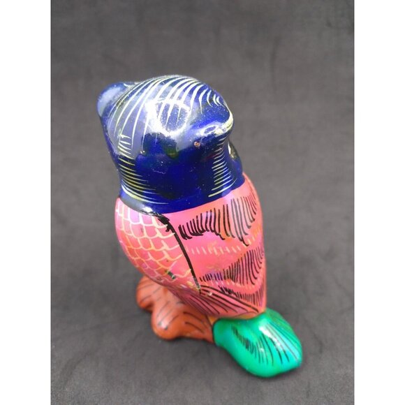 Vtg. Unmarked Mexican Folk Art Talavera Pottery Painted Owl Figurine Alm.3.5" - Picture 11 of 14